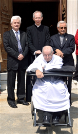 Monsignor Marini, Don Olivero, Don Piombino e il Sindaco  Ing. Battaglia.